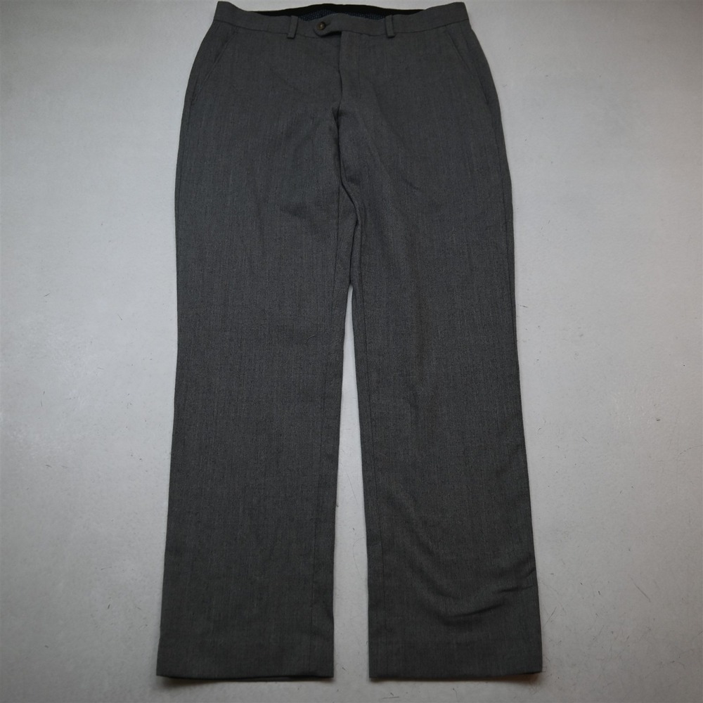 Lauren Ralph Lauren 34x32 Gray Wool Flannel Flat Front Classic Dress Mens Pants